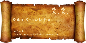 Kuba Krisztofer névjegykártya