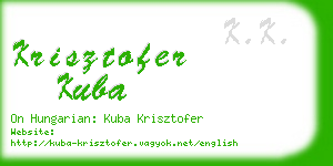 krisztofer kuba business card